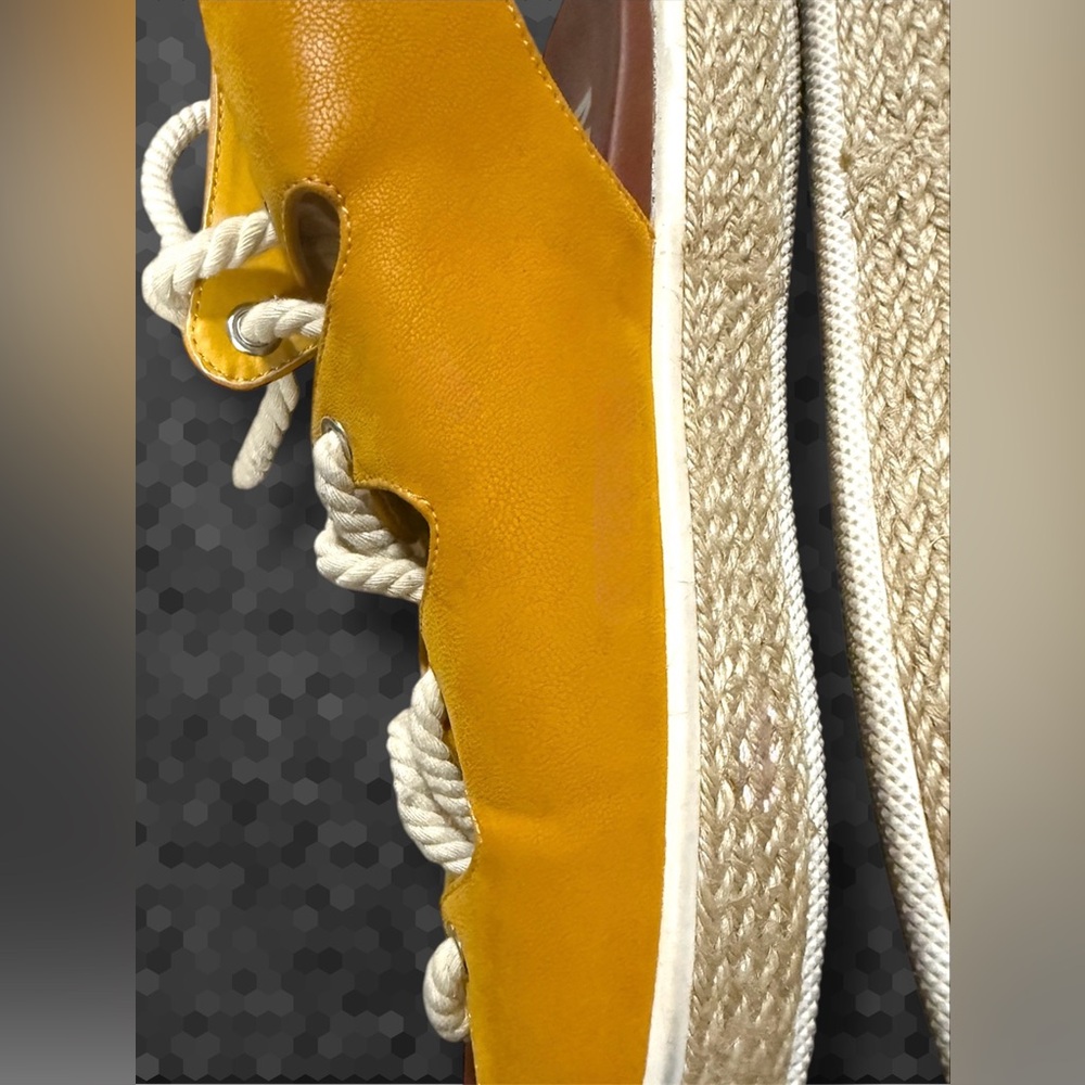 MIA Yellow Rope Lace up Sandals - Picture 3 of 6